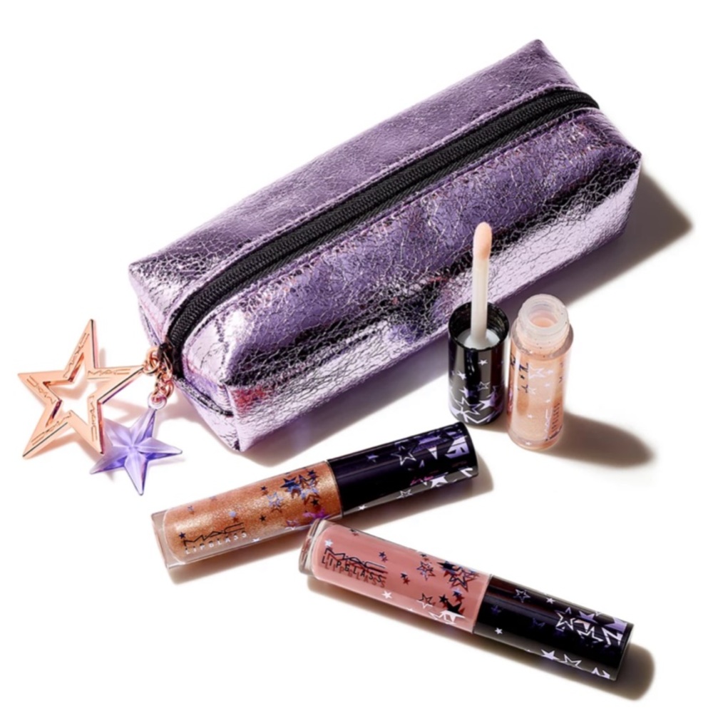 MAC Lucky Stars Lipgloss Kit Neutral Purple Bag